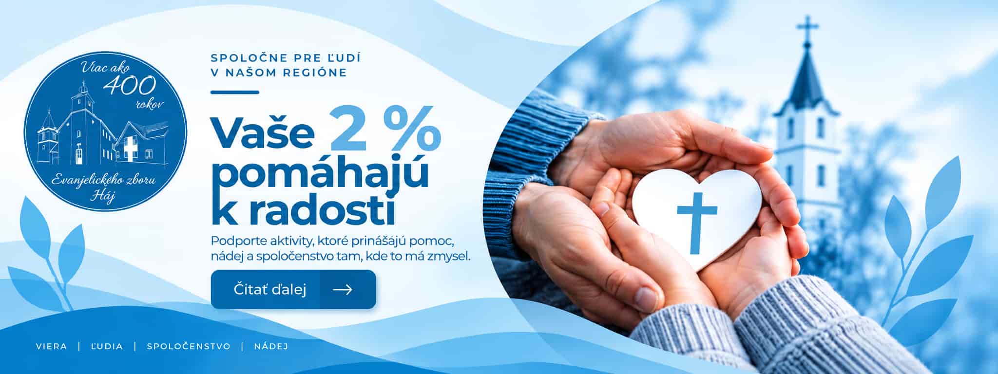 Vaše 2 percentá pomáhajú k radosti